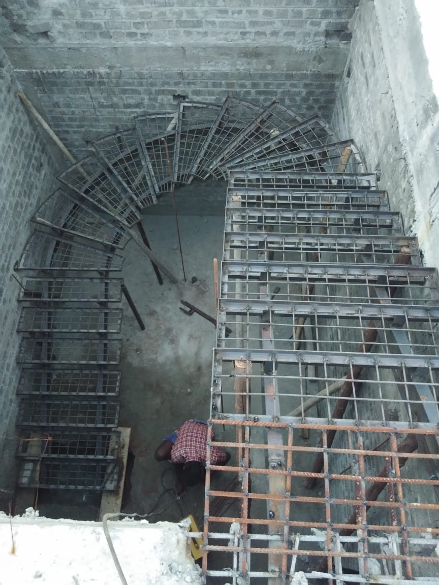 U shaped Concrete stairs, Rasipuram